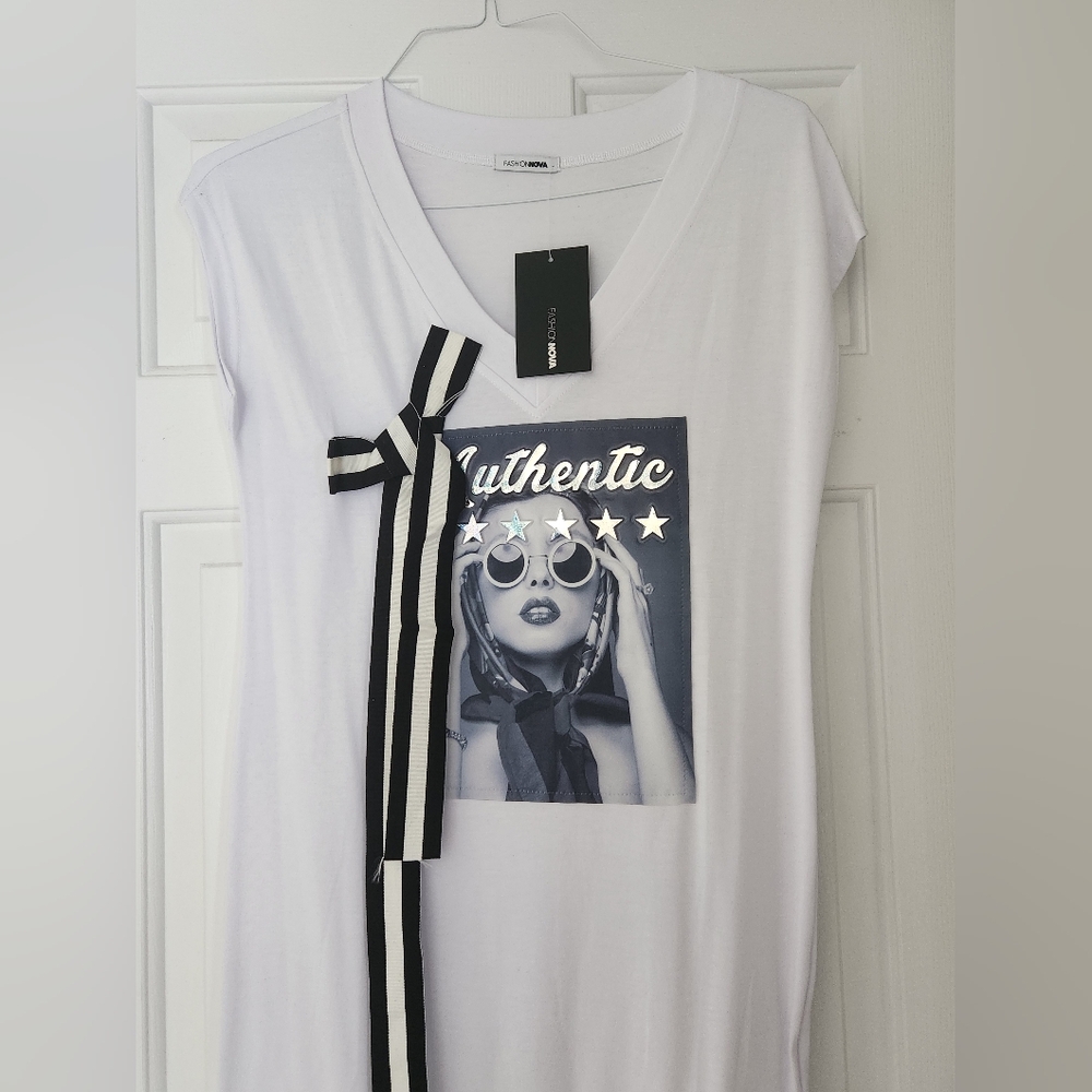 Ladies white cotton dress